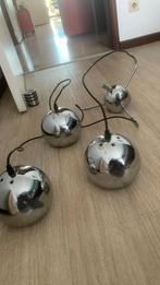 Vintage Space Age design hanglamp 3 lichtpunten chroom, Ophalen of Verzenden