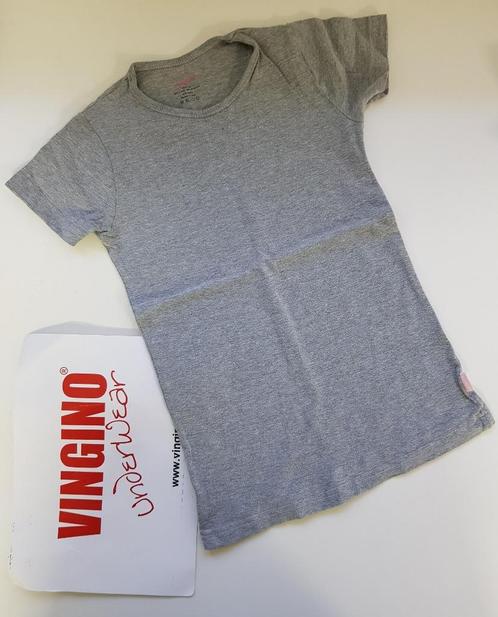 Super fijn grijs VINGINO stretch shirt maat S / 122-128., Kinderen en Baby's, Kinderkleding | Maat 122, Zo goed als nieuw, Meisje