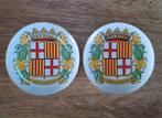 paar Barcelona borden Guillan Porcelanas Spain Spanje 26,5cm, Ophalen of Verzenden, Zo goed als nieuw, Reclamebord