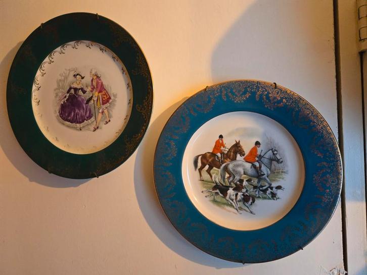Vintage Sierborden - Jachttaferelen en Romantisch Stel, Antiek en Kunst, Antiek | Wandborden en Tegels, Ophalen of Verzenden