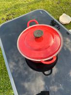 Rode Gietijzeren Braadpan met Deksel cousances, Ophalen, Gebruikt, Koekenpan of Braadpan, Gietijzer