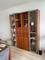 Houten vitrine kast, Ophalen, 25 tot 50 cm, 200 cm of meer