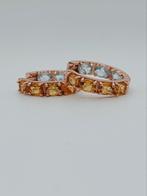 Zilveren oorbellen met topaas en citrien, 19 tot 20, Nieuw, Ophalen of Verzenden, Met edelsteen