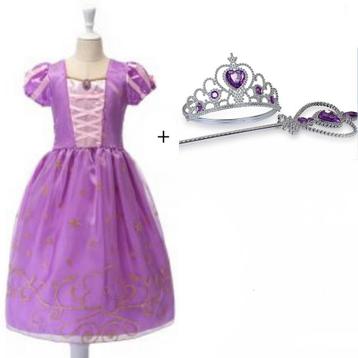 Rapunzel jurk + accessoireset *AANBIEDING* mt 86 tm 128