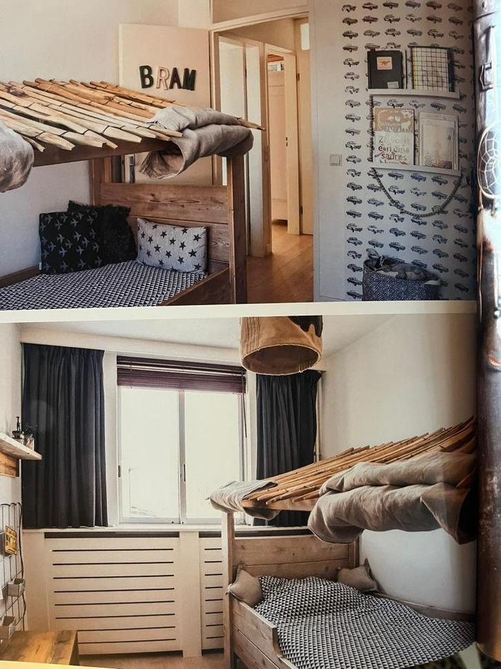 Super leuk kinderbed 1 persoons met dakje en gordijnen, Huis en Inrichting, Slaapkamer | Bedden, Gebruikt, Eenpersoons, 90 cm