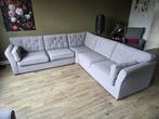 Te koop grijze hoekbank en twee grijze fauteuils!, Huis en Inrichting, Ophalen, Gebruikt
