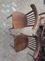 Oud bruine café stoelen en tafels hout bistro, Huis en Inrichting, Stoelen, Vijf, Zes of meer stoelen, Gebruikt, Ophalen of Verzenden