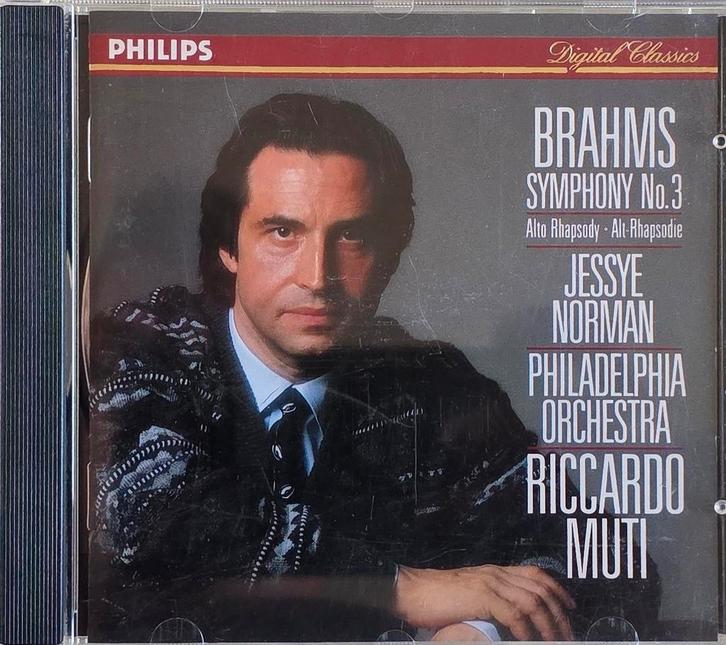 Brahms Symphony No. 3 - Jessye Norman, Muti, Cd's en Dvd's, Cd's | Klassiek, Zo goed als nieuw, Orkest of Ballet, Romantiek, Ophalen of Verzenden