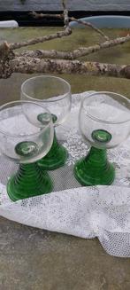 Vintage Wijnglazen met Prachtige Voet (3 stuks), Glas of Glazen, Gebruikt, Ophalen of Verzenden, Glas