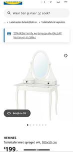 IKEA HEMNES toilettafel met spiegel - wit, Huis en Inrichting, Tafels | Kaptafels, Ophalen of Verzenden, Zo goed als nieuw