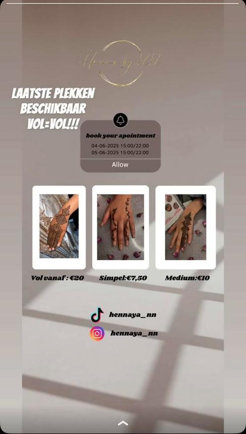 henna eid  vandaag en morgen, Hobby en Vrije tijd, Feestartikelen, Nieuw, Ophalen