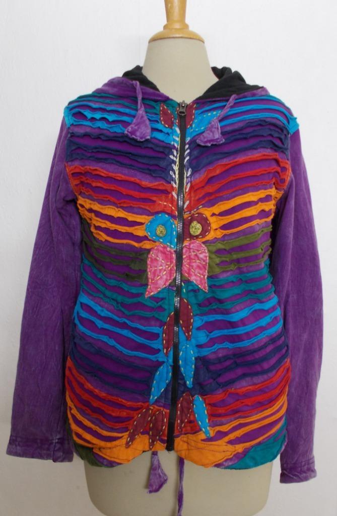 Hippy fleurig vest met capuchon van Ixtlan! M, Kleding | Dames, Truien en Vesten, Zo goed als nieuw, Maat 38/40 (M), Overige kleuren