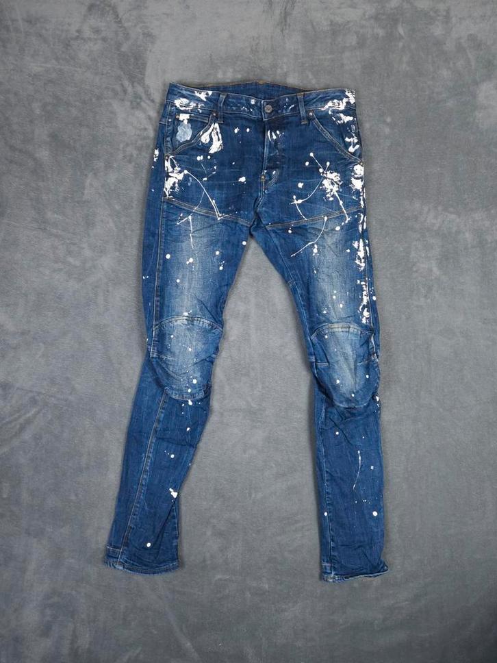 G Star Raw Broek 5620 3D Slim W31 L34 Blauw Denim Spetters, Kleding | Heren, Spijkerbroeken en Jeans, Zo goed als nieuw, W32 (confectie 46) of kleiner