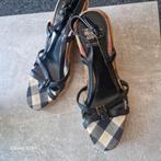 Burberry sleehak  leer sandalen  mt 37, Zwart, Zo goed als nieuw, Burberry, Sandalen of Muiltjes