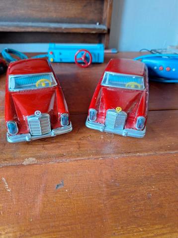 2x Vintage Mercedes Blikken Auto's Japan - Kabelbesturing beschikbaar voor biedingen