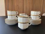 Vintage porselein Walküre koffieservies wit met gouden rand, Ophalen of Verzenden