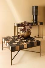 PTMD Petrified Laminate Gemeleerd Koffietafel Goud Frame, Ophalen, Gebruikt, Vierkant, 50 tot 100 cm