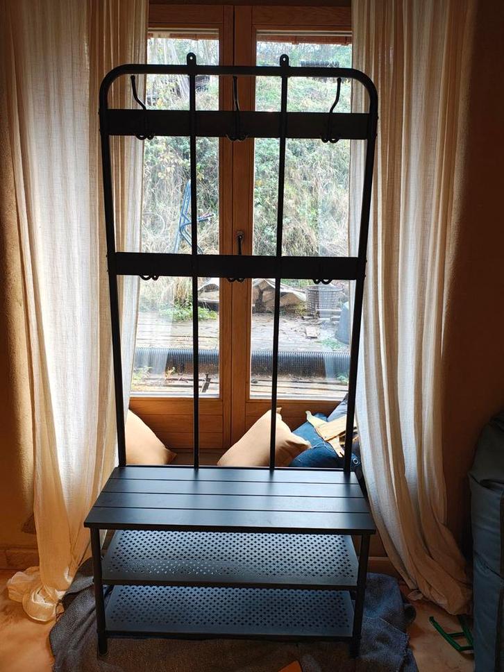 Ikea Pinnig Kapstok met Bankje, Huis en Inrichting, Woonaccessoires | Kapstokken, Zo goed als nieuw, Staande kapstok, 150 tot 200 cm