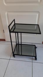 Trolley bijzettafel serveerwagen zwart met spiegel, Huis en Inrichting, Ophalen