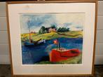 Schilderij met boten - Kunsthandel Ongering, Antiek en Kunst, Ophalen
