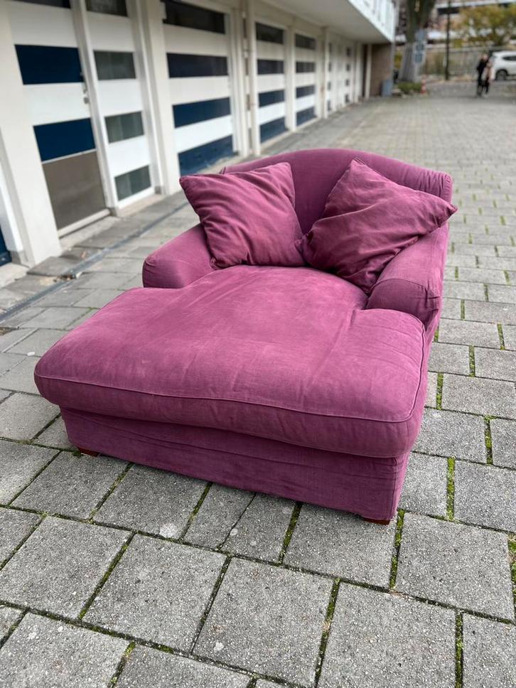 Luxaform loveseat / longchair – paars, Huis en Inrichting, Banken | Sofa's en Chaises Longues, Gebruikt, Tweepersoons, Minder dan 150 cm