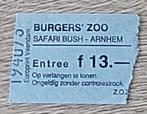 Oud Papieren BURGERS' zoo Toegangsbewijs., Ophalen of Verzenden, Gebruikt