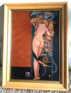 Art Nouveau - verliefd paar ca.1960 - vrij naar Gustav Klimt, Antiek en Kunst, Kunst | Schilderijen | Klassiek, Ophalen