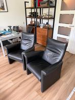 2 Vintage Leren Fauteuils met Factuur, Huis en Inrichting, Ophalen of Verzenden, Gebruikt, Leer, 75 tot 100 cm