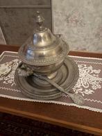 Tinnen soepterrine met bord en soeplepel, Antiek en Kunst, Antiek | Schalen, Ophalen of Verzenden