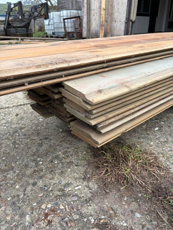 Geïmpregneerde Rabatdelen - Kippenhok/Tuinafscheiding, Doe-het-zelf en Verbouw, Hout en Planken, Gebruikt, Plank, Overige houtsoorten