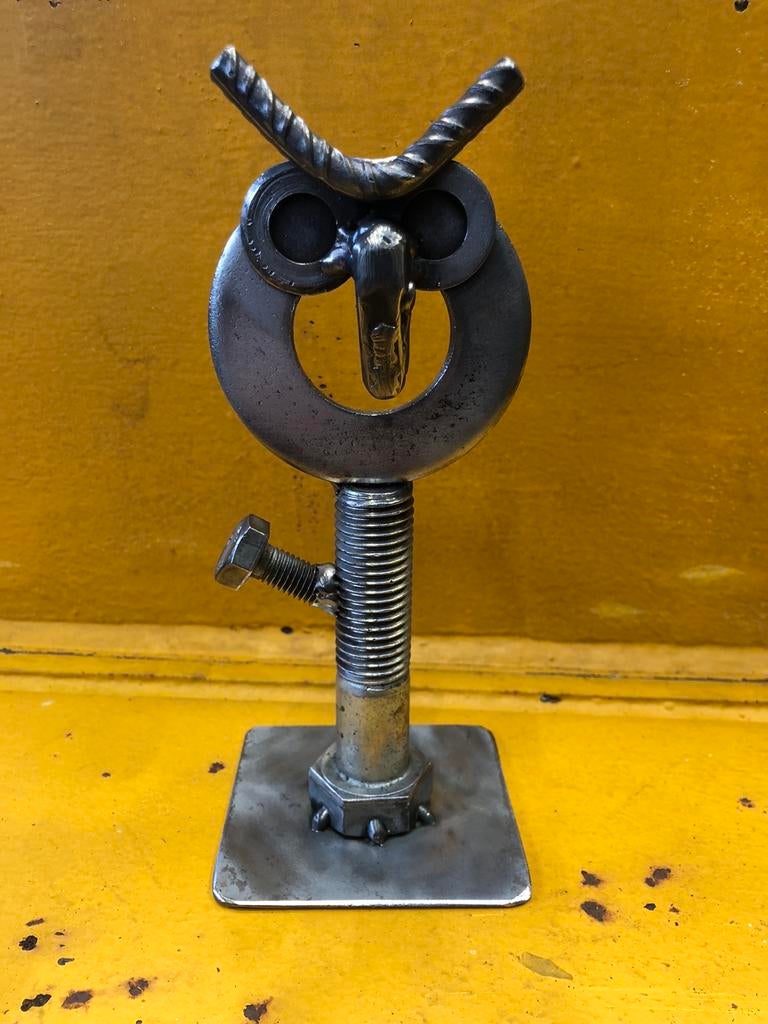 Metalen uil beeldje - (scrap art), Verzenden, Nieuw