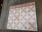 4,5m2 antieke tegels wit met roodbruine afbeelding 15x15