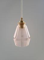 vintage glazen hanglamp matglas roze, Ophalen of Verzenden