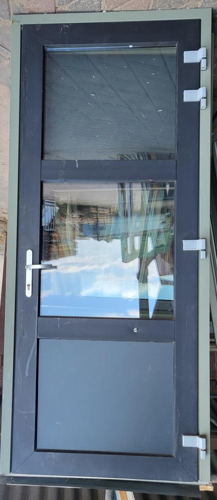 Kunststof buitendeur, Doe-het-zelf en Verbouw, Deuren en Horren, Gebruikt, Buitendeur, 215 cm of meer, 100 tot 120 cm, Glas, Kunststof