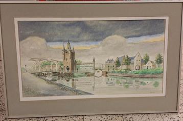 Een prachtig schilderij van Zierikzee van Lievense  beschikbaar voor biedingen