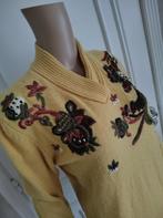 vintage trui met geborduurde print, Vintage, Verzenden, Zo goed als nieuw, Maat 36 (S)