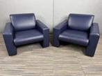 2 x Artifort 691 fauteuil leder, 75 tot 100 cm, Design, Gebruikt, Leer