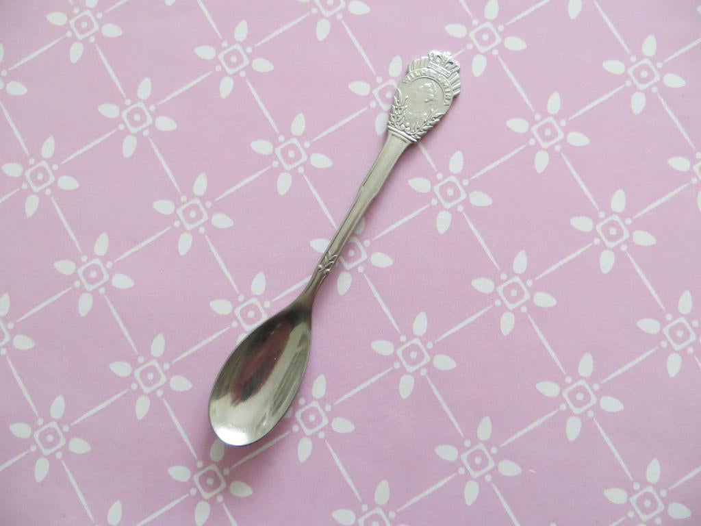 thee lepel/Vintage/Wilhelmina/brocante/jubileum/kroon, Antiek en Kunst, Ophalen of Verzenden