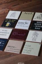 Grote partij tegeltjes, tegel, spreuk, cadeautje, Huis en Inrichting, Woonaccessoires | Overige, Www.jufbrocante.nl, Www.jufbrocante.nl