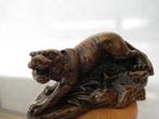 mooi zwaar tijger beeldje uit massief resin 11/6,5 cm, Ophalen of Verzenden
