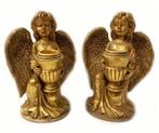 2 Vintage kandelaars engel beelden goud