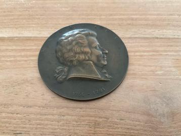 Mozart Bronzen Herdenkingsmunt 1756-1791 Antiek Collectie beschikbaar voor biedingen