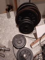 Gewichten schijven  halters 10 kilo 5 kilo 3 kilo gietijzer, Ophalen of Verzenden, Zo goed als nieuw