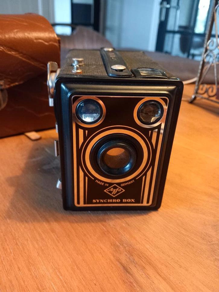 Vintage Agfa Synchro Box Camera met Tas, Audio, Tv en Foto, Fotocamera's Analoog, Ophalen