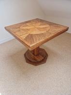 Bijzettafel met Inlegwerk. Massief hout., Minder dan 55 cm, Gebruikt, Vierkant, Retro