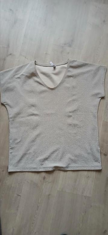 Leuk nieuw goud beige glitter shirt mt m beschikbaar voor biedingen