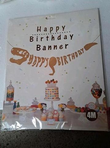 Dino decoratie: happy birthday slinger beschikbaar voor biedingen