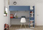 Jules hoogslaper basic met bureau - 90x200 - Blauw, Niet ingevuld, Niet ingevuld, Niet ingevuld