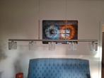 RVS Hanglamp Eettafel - 5 Kelkjes - Zo Goed Als Nieuw, Huis en Inrichting, Lampen | Hanglampen, Ophalen, Zo goed als nieuw, Metaal