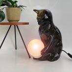 vintage LAMP porselein kat poes MidCentury design retro MCM, Huis en Inrichting, Lampen | Tafellampen, Gebruikt, Vintage design PostModern retro art deco